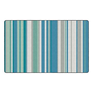 Contemporary Color Striped Classroom Rug - Rectangle (7' 6" W x 12' L)