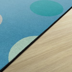 Contemporary Color Polka Dot Classroom Rug  - Edges