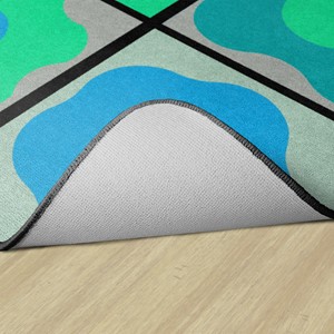 Contemporary Color Cog Seating Classroom Rug - Backing
