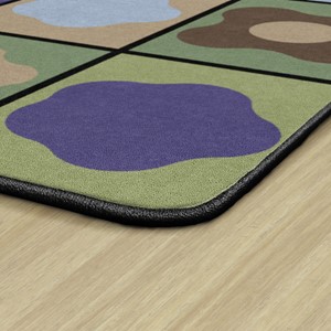 Natural Color Cog Seating Classroom Rug - Edges