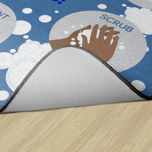 Let's Wash Our Hands! Durable Rug - Backing
