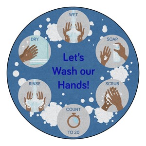 Let's Wash Our Hands! Durable Rug - Round