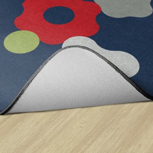 Shapes Accent Cog Classroom Rug - Backing