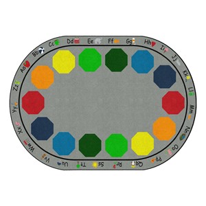 Shapes Accent Alphabet Seating Rug - Oval - Gray