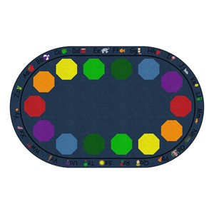 Shapes Accent Alphabet Seating Rug - Oval - Navy