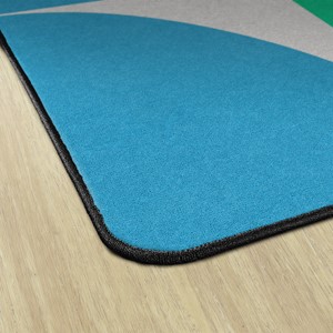 Shapes Accent Abstract Classroom Rug - Corner