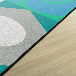 Shapes Accent Abstract Classroom Rug - Edge