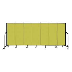 5' H Freestanding Portable Partition - 7 Panels (13' 1" L) - Green