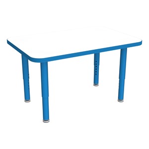 Shapes Accent Series Rectangle Collaborative Table w/ Whiteboard Top & Glides - Brilliant Blue