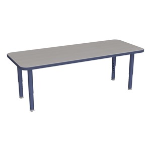 Shapes Accent Series Rectangle Collaborative Table w/ Glides (24" W x 60" L) - Cosmic Strandz Top w/ Navy Legs
