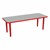 Shapes Accent Series Rectangle Collaborative Table w/ Glides (24" W x 60" L) - North Sea Top w/ Red Legs