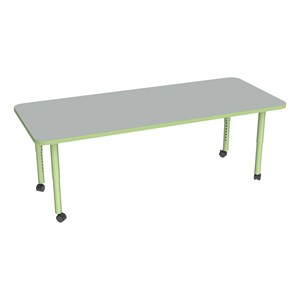 Shapes Accent Series Rectangle Collaborative Table w/ Casters (30" W x 72" L)