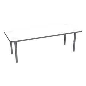 Shapes Accent Series Rectangle Collaborative Table w/ Whiteboard Top & Glides - North Sea
