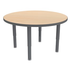 Shapes Accent Series Round Collaborative Table w/ Glides - Maple Top w/ North Sea Legs