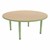 Shapes Accent Series Round Collaborative Table w/ Glides - Maple Top w/ Green Apple Legs