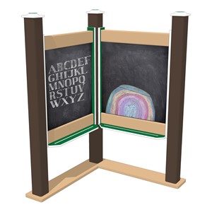 2' Wide Outdoor Portable Magnetic Chalkboard Panel - Double Panel - Green/Chocolate/Latte