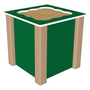 Children's Scallop Sandbox - Green & Latte
