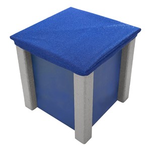 Children's Scallop Sandbox w/ Weather Proof Fabric Cover - Blue & Slate