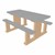 Children's Picnic Table - Latte Frame w/ Slate Seats & Top (48" L x 20" H)