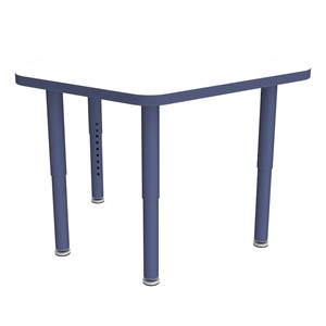 Shapes Accent Series Trapezoid Collaborative Table w/ Whiteboard Top & Glides - Navy