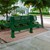 Bollard 961 Series Double-Sided Bench - Diamond Expanded Metal w/ Surface Mount (6'L) - Green - Environmental Shot