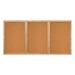 Enclosed Bulletin Board w/ Three Doors & Solid Oak Frame - Indoor Use