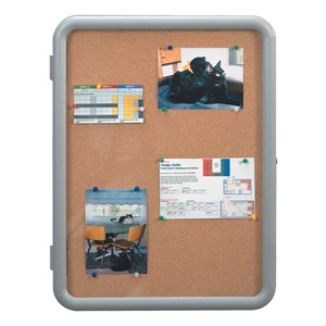 Enclosed Bulletin Board w/ Image Radius Frame - Shown w/ gray frame