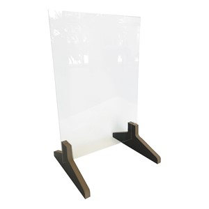 Countertop Protective Acrylic Shield w/ Wood Feet