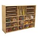 15-Tray Multi-Use Wooden Storage Unit - Assembled & w/ Clear Trays - Accessories not included