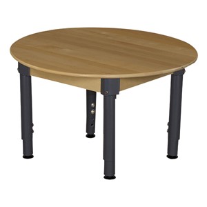 Round Hardwood Adjustable-Height Table w/ Chairs - Table