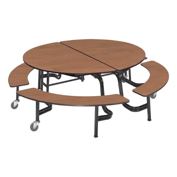 Amtab Round Mobile Bench Cafeteria, Round Lunchroom Tables