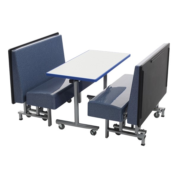 Mobile Folding Booth Seating - Blue Granite - Table not included