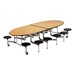 Elliptical Mobile Stool Cafeteria Table