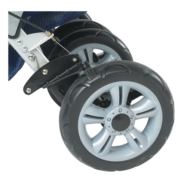 SureStop Folding Bye-Bye Stroller - Six Passenger — Wheel detail shown