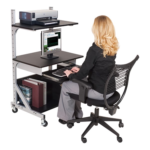 Alekto Compact Sit & Stand Workstation - Shown sitting