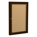 Enclosed Bulletin Board w/ One Door & Coffee Aluminum Frame