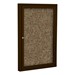 Enclosed Rubber-Tak Tackboard w/ One Door & Coffee Aluminum Frame