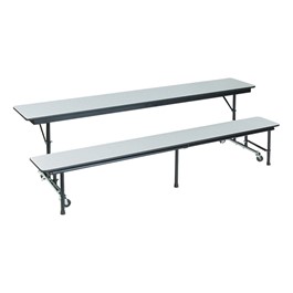 AdapTable Mobile Convertible Bench Cafeteria Table - Shown w/ Gray Nebula laminate