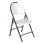 Solid Plastic Folding Chair - Gray granite seat w/ black frame