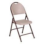 Solid Plastic Folding Chair - Mocha seat w/ brown frame