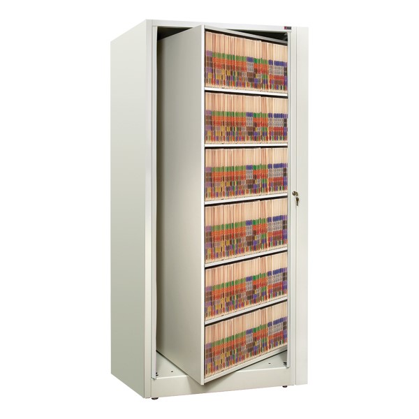 Datum Filing Systems Ez2 Rotary Action File Cabinet Starter Unit W Six Shelves At School Outfitters