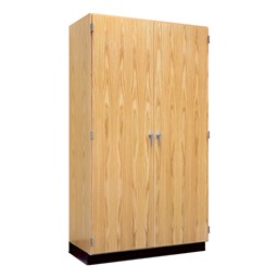 Tall Wood Storage Cabinet w/ Oak Doors (48" W)