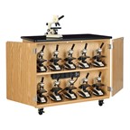 Microscope Storage Cabinet w/ Plastic Laminate Top & Charger (microscopes sold separately)