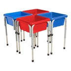 Four-Station Square Sand & Water Play Table w/ Lids