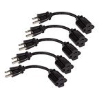 6" Electrical Extension Cord - Pack of 5