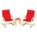 Kiddie Rocker Table & Chairs Set - Red