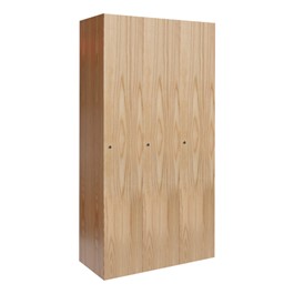 72\" H Three-Wide Single-Tier Wood Club Lockers