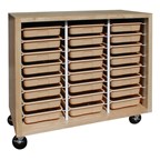 Mobile Storage Cabinet w/ 24 Tote Trays