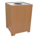 Standard Recycled Plastic Outdoor Trash Can - shown in cedar