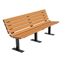 Frog Furnishings Contour Recycled, Outdoor Bench With Back Panel Mounting